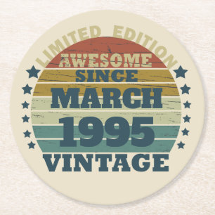 Gepersonaliseerde  30e verjaardagscadeaus ronde kartonnen onderzetter