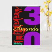 Gepersonaliseerde 30ste verjaardag POP Wenskaart Kaart (Gele Bloem)