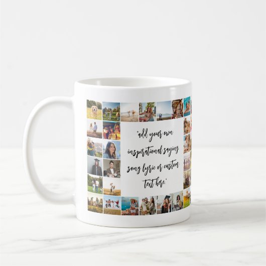 Gepersonaliseerde 32 Fotocollage Aangepaste offert Koffiemok (Links)