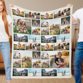 Gepersonaliseerde 32 Fotocollage Fleece Deken