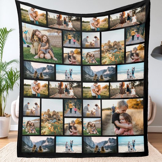 Gepersonaliseerde 32 Fotocollage Fleece Deken