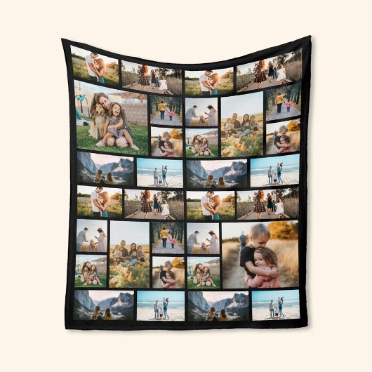 Gepersonaliseerde 32 Fotocollage Fleece Deken