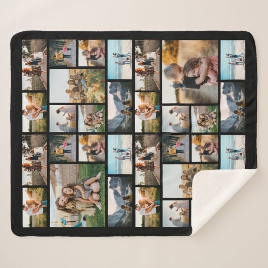 Gepersonaliseerde 32 Fotocollage Fleece Deken (Voorkant (horizontaal))