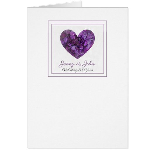 gepersonaliseerde 33e trouwdag paars hart (Voorkant)