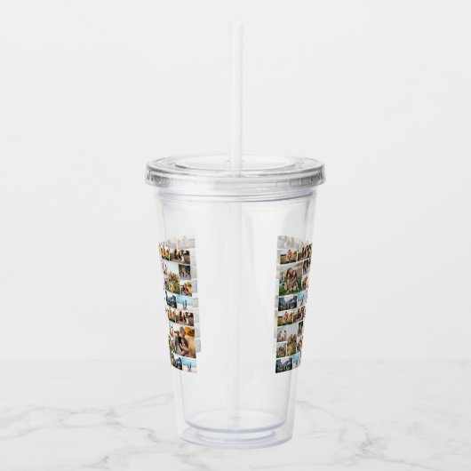 Gepersonaliseerde 34 Fotocollage Aangepaste offert Acryl Drinkbeker (Rechts)