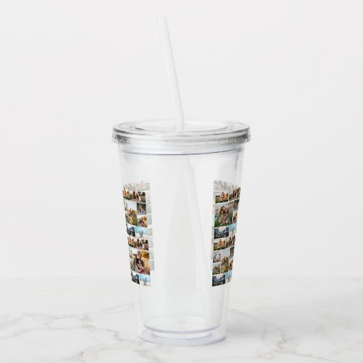 Gepersonaliseerde 34 Fotocollage Aangepaste offert Acryl Drinkbeker (Links)