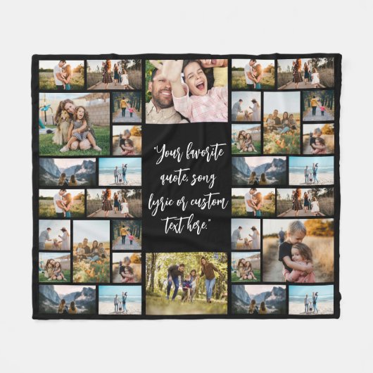 Gepersonaliseerde 34 Fotocollage Aangepaste offert Fleece Deken (Voorkant (Horizontaal))