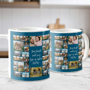 Gepersonaliseerde 34 Fotocollage Aangepaste offert Koffiemok