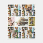 Gepersonaliseerde 35 foto collage fleece deken (Voorkant)