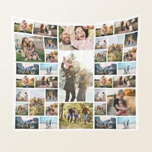 Gepersonaliseerde 35 foto collage fleece deken