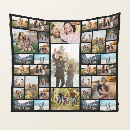 Gepersonaliseerde 35 foto collage fleece deken