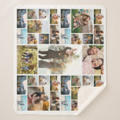Gepersonaliseerde 35 foto collage sherpa deken (Voorkant)