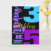 Gepersonaliseerde 35e verjaardag POP Wenskaart Kaart (Gele Bloem)