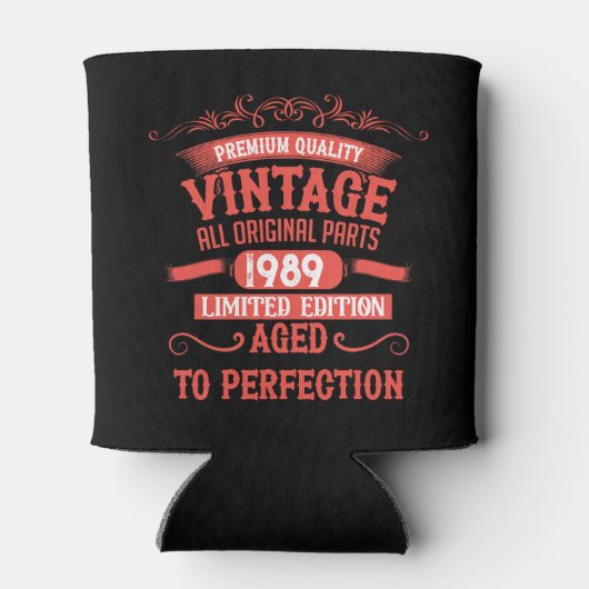 Gepersonaliseerde 35e verjaardagscadeaus rood blikjeskoeler (Achterkant)