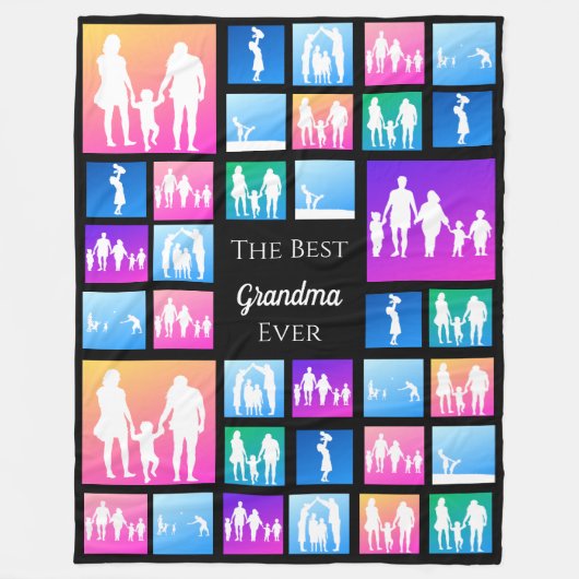 Gepersonaliseerde 39 Photo Collage Sjabloon Gift Fleece Deken (Voorkant)