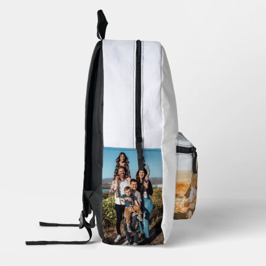 Gepersonaliseerde 3 foto & aangepaste tekst Sjablo Bedrukte Rugzak (Links)