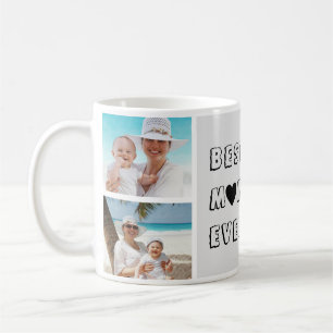 Gepersonaliseerde 3 foto Beste mam ooit Koffiemok