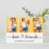 Gepersonaliseerde 3 Foto Collage Beste Vrienden gr Kaart (Staand voorkant)