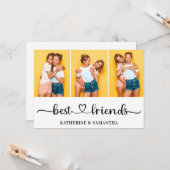 Gepersonaliseerde 3 Foto Collage Beste Vrienden gr Kaart (Voorkant / Achterkant in situ)