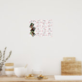 Gepersonaliseerde 3 foto collage familie 2025 kale poster (Keuken)