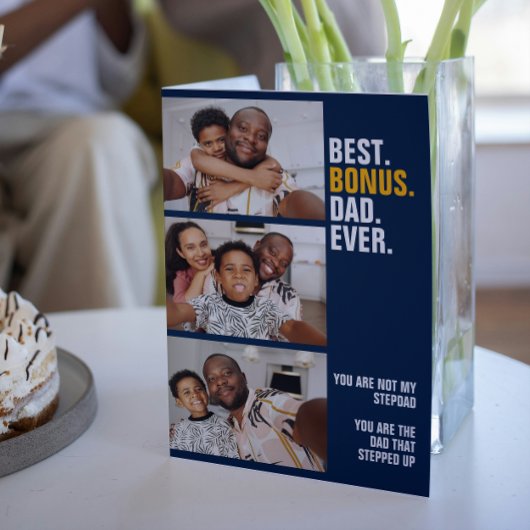 Gepersonaliseerde 3 foto De vader die opstapte Kaart