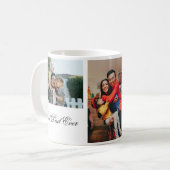 Gepersonaliseerde 3 foto en tekst wit koffiemok (Voorkant links)