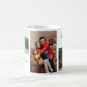 Gepersonaliseerde 3 foto en tekst wit koffiemok (Center)