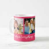 Gepersonaliseerde 3 foto Familie Naam Quote Hot Pi Koffiemok (Voorkant links)