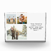 Gepersonaliseerde 3 Fotocollage en Quote Fotoblok (Voorkant)