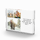 Gepersonaliseerde 3 Fotocollage en Quote Fotoblok (Rechts)