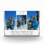 Gepersonaliseerde 3 Fotocollage Monogrammed Weddin Fotoblokken<br><div class="desc">Gepersonaliseerde 3 Photo Collage Monogrammed Wedding Photo Block.</div>