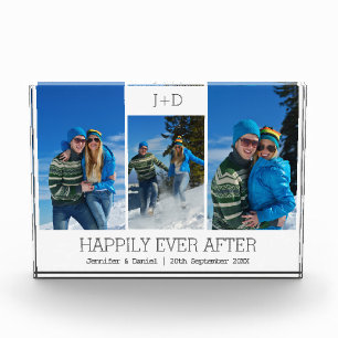 Gepersonaliseerde 3 Fotocollage Monogrammed Weddin Fotoblokken