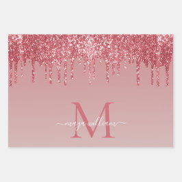 Gepersonaliseerde 3 kleuren Roos Gold Glitter Drip Inpakpapier Vel