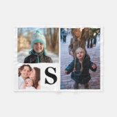 Gepersonaliseerde 3 Monogrammen van de Foto Collag Fleece Deken (Voorkant (Horizontaal))