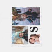 Gepersonaliseerde 3 Monogrammen van de Foto Collag Fleece Deken (Voorkant)