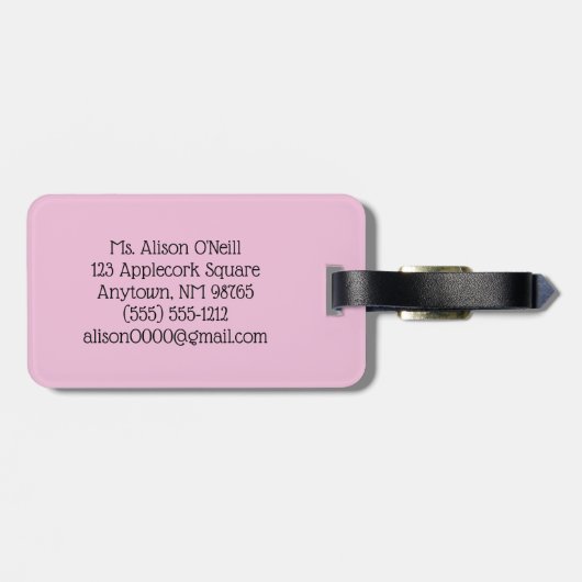 Gepersonaliseerde 3D-basisinformatie Bagagelabel (Achterkant horizontaal)