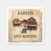 Gepersonaliseerde 3D Cowboy Western Rodeo Party Servet (Voorkant)