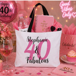 Gepersonaliseerde 40 & Fabulous Tote Bag