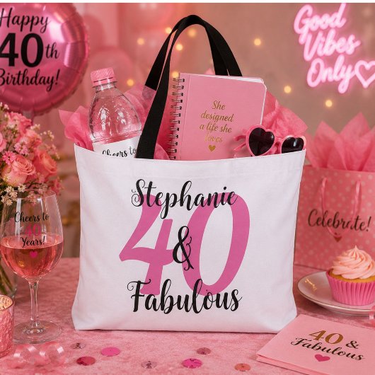 Gepersonaliseerde 40 & Fabulous Tote Bag