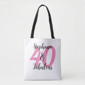 Gepersonaliseerde 40 & Fabulous Tote Bag (Voorkant)