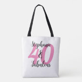 Gepersonaliseerde 40 & Fabulous Tote Bag (Achterkant)