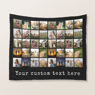 Gepersonaliseerde 40 fotocollage fleece deken