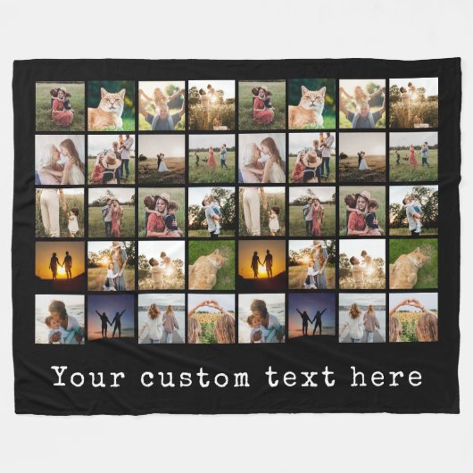 Gepersonaliseerde 40 fotocollage fleece deken (Voorkant (Horizontaal))