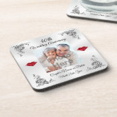 Gepersonaliseerde 40e Jubileum cadeaus voor vriend Bier Onderzetter (Linkerzijde)