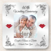 Gepersonaliseerde 40e Jubileum cadeaus voor vriend Bier Onderzetter (Voorkant)