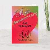 Gepersonaliseerde 40e Jubileum Kaart voor vrouw (Voorkant)