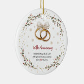 Gepersonaliseerde 40e Jubileum Paar Kerst Keramisch Ornament (Rechts)