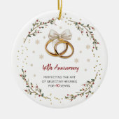 Gepersonaliseerde 40e Jubileum Paar Kerst Keramisch Ornament (Voorkant)