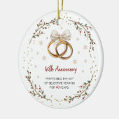 Gepersonaliseerde 40e Jubileum Paar Kerst Keramisch Ornament (Links)