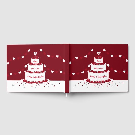 Gepersonaliseerde 40e Ruby Wedding Jubileum cake Gastenboek (Volledig)